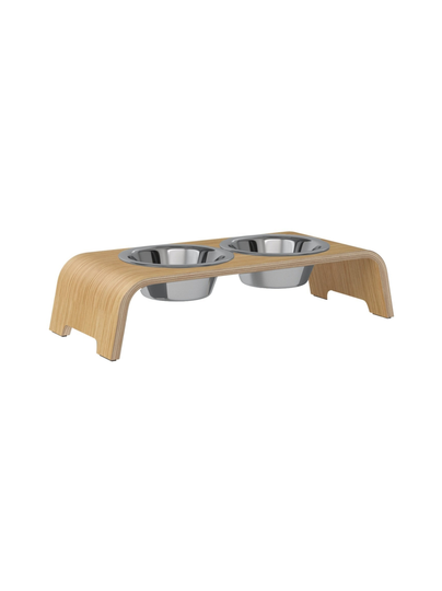Dogbar® classic korotettu ruokakuppiteline - vaalea tammi