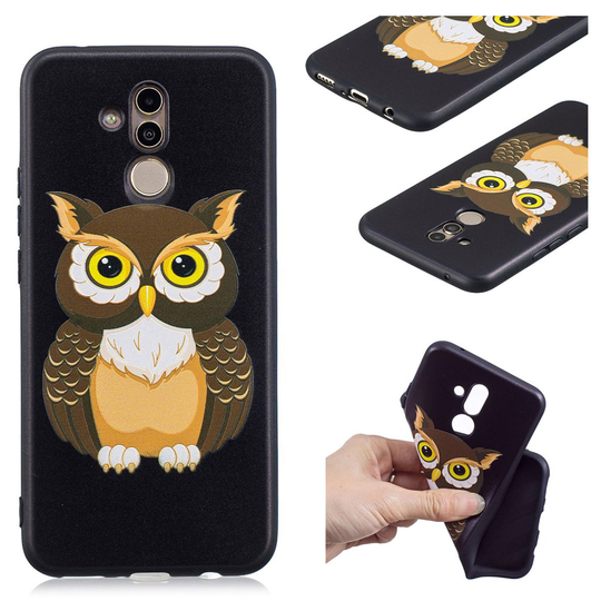 Huawei Mate 20 Lite kohokuviollinen pehmeä silikooni muovinen takasuoja kuori - Ruskea Pöllö