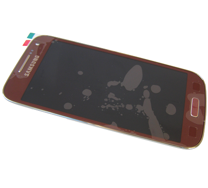 Etupaneeli kosketuspaneelilla and LCD Näyttö Samsung I9195 Galaxy S4 Mini - red (Alkuperäinen)