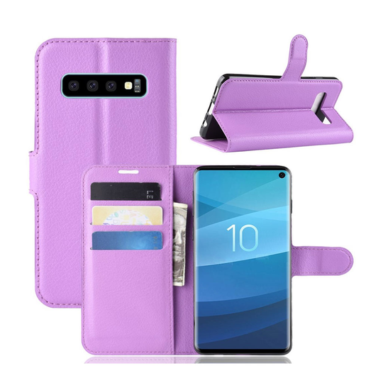 Samsung Galaxy S10 litsi nahkainen flip Suojakotelo - Violetti