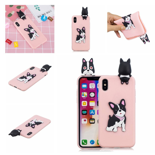 iPhone 9 Plus 3D Kuviollinen Joustava Silikoonimuovi Takasuoja Kuori - Koira