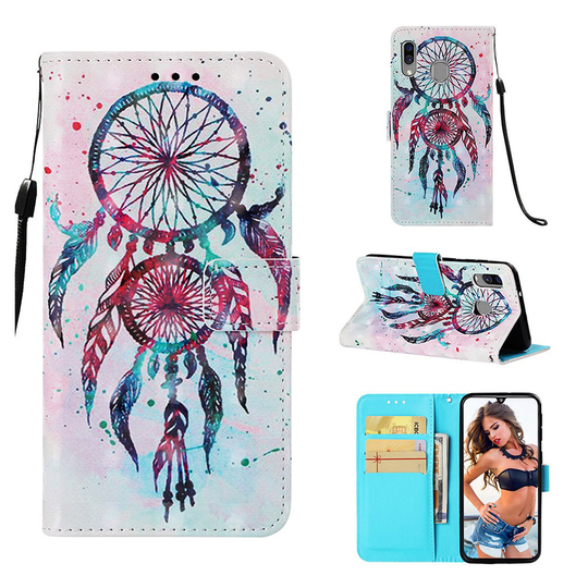 Samsung Galaxy A40 pattern leather case - Colorful Dream Catcher