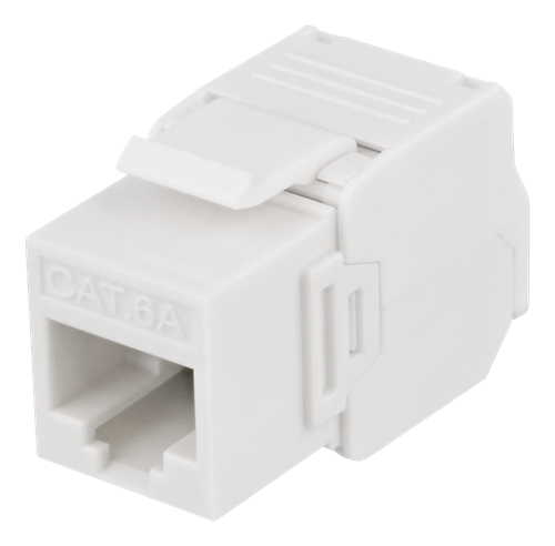 Keystone-liitinmoduuli, UTP Cat6a, Suojaamaton, AWG 28, Ohut Malli, Ilman Työkaluja Tapahtuva Asenn