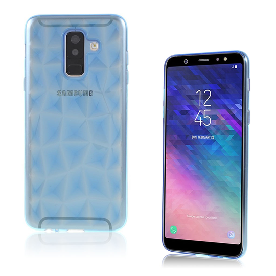 Samsung Galaxy A6 Plus (2018) 3D Timantti Kuviollinen Ohut Muovinen Takasuoja Kuori - Sininen