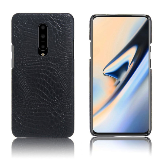 KSQ OnePlus 7 Pro crocodile skin leather case - Black