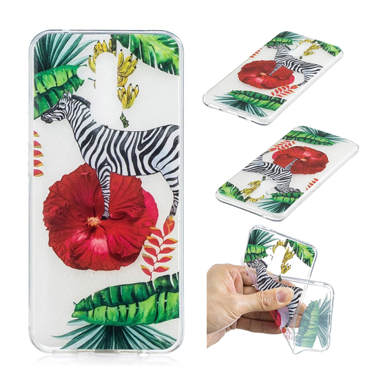 Huawei Mate 20 Lite IMD kuviollinen silikooni muovinen pehmeä takasuoja kuori - Seepra Ja Kukat