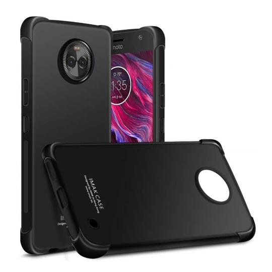 IMAK Motorola Moto X4 suojakuori ja suojakalvo - Metallimusta