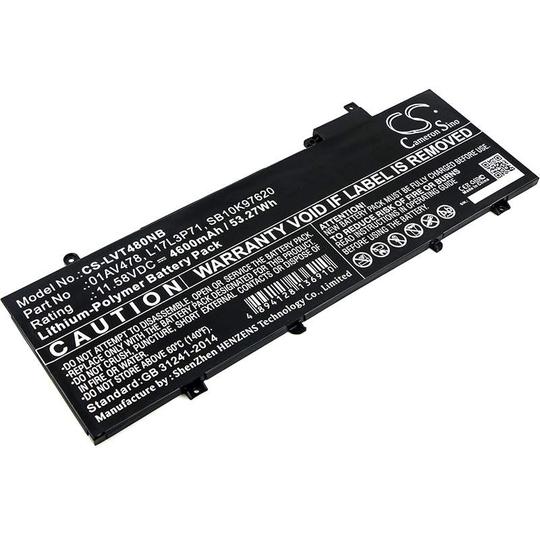 Lenovo ThinkPad T480s ThinkPad T480s 20L7002LCD ThinkPad T480s 20L7002XCD akku 4600mAh