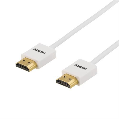 Ohut HDMI-kaapeli, HDMI High Speed With Ethernet, Ultra HD Taajuudella 30 Hz, 3 M, Kullatut Liittime