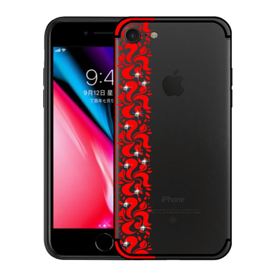 NXE iPhone 7 ja 8 kukkakuvioitu suojakuori - Punainen