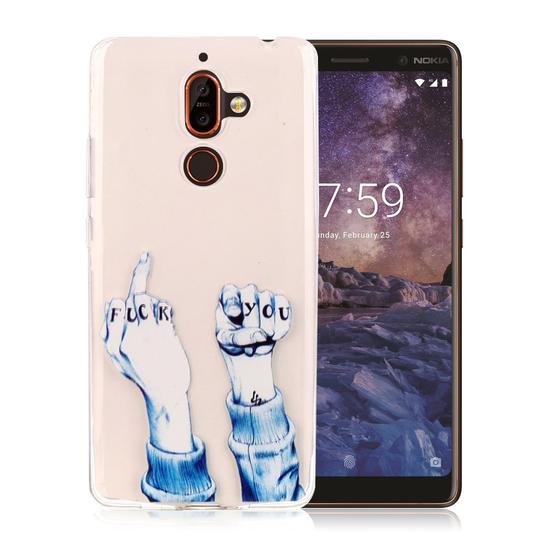 Nokia 7 Plus persoonallinen suojakuori - Keskisormi