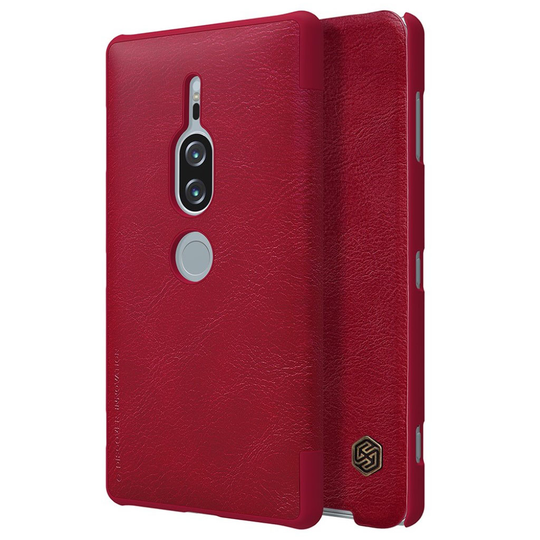 Sony Xperia XZ2 Premium NILLKIN Qin Sarja Synteetti Nahkainen Lompakko Suojakuori - Punainen