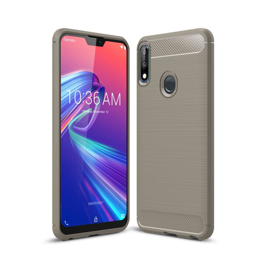 Asus ZenFone Max Pro (M2) hiilikuitu pintainen harjattu suojakotelo - Harmaa