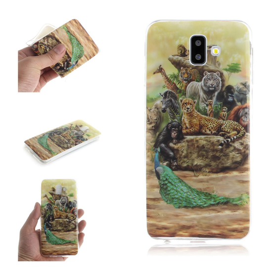 Samsung Galaxy J6 Plus (2018) silikooni muovinen takasuoja kuori kuviolla - Eläin Lauma