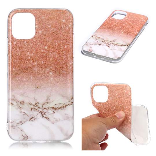 Marble iPhone 11 Pro kuoret - Luumu / valkoinen marmori
