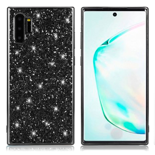 Glitter Samsung Galaxy Note 10 Pro kuoret - Musta