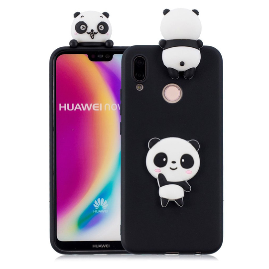 Cute 3D Huawei P20 Lite kuoret - Ujo Panda / Musta