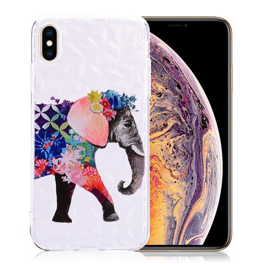 iPhone 9 Plus Iskukestävä Pehmeä Kuviollinen Silikooni Muovinen Takasuoja Kuori - Pinkki Kukka