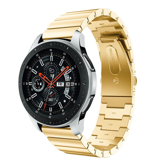 Samsung Galaxy Watch (46mm) ruostumaton teräs klassinen vaihto ranneke perhos soljella - Kulta