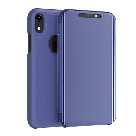 iPhone Xs Max Elektrolyyttinen Peili Suojakuori Missä Synteetti Nahkainen Takaosa - Tumman Sininen