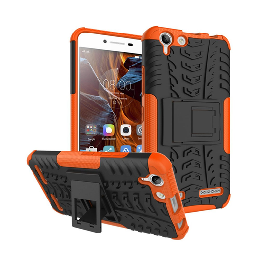 Lenovo K5 Kiinteä Kuori Standillä - Oranssi