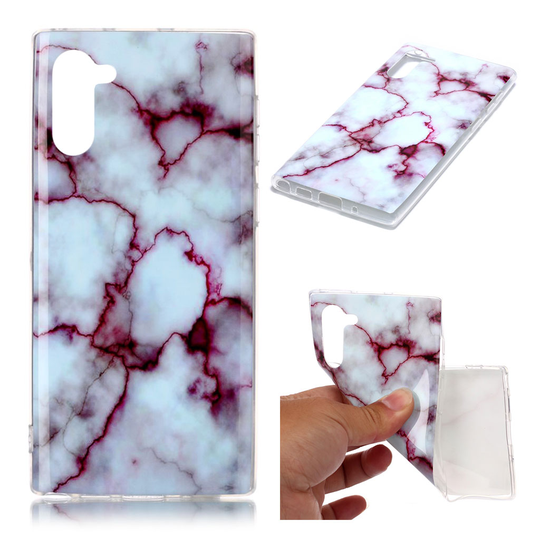 Marble Samsung Galaxy Note 10 kuoret - Ruusu / valkoinen