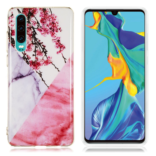 Huawei P30 marmori kuosinen joustava suojakotelo - Malli A
