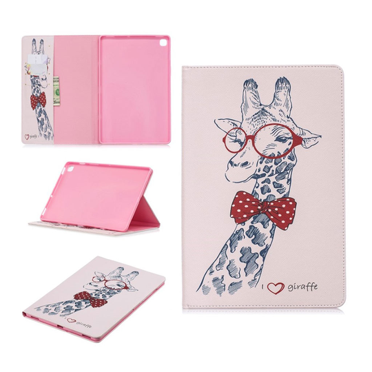 Samsung Galaxy Tab S5e pattern leather case - Cool Giraffe