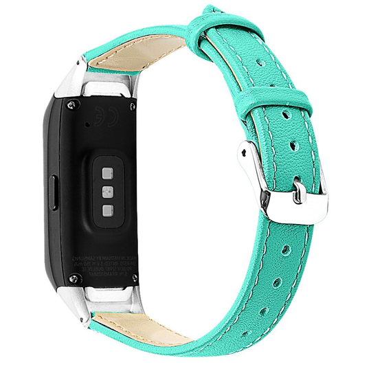 Samsung Galaxy Fit cowhide leather watch band - Cyan
