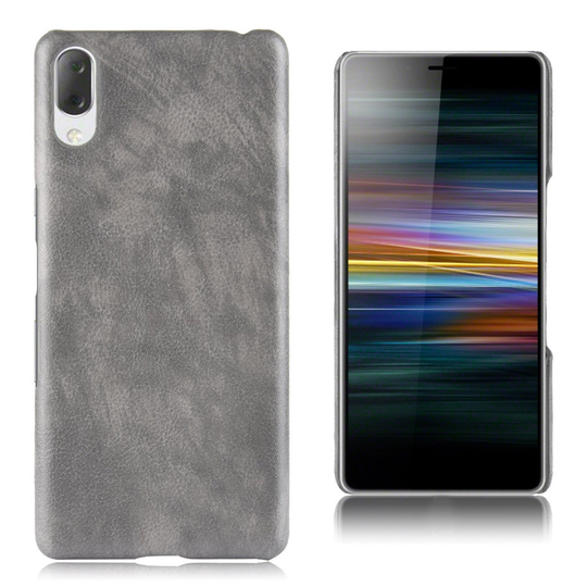 Sony Xperia L3 litchi texture leather case - Grey