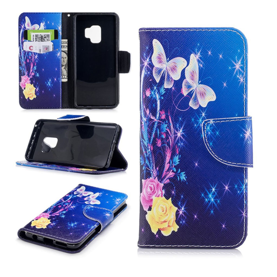 Samsung Galaxy S9 eleganttinen suojakotelo - Ruusut ja perhoset