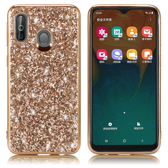 Glitter Samsung Galaxy A40 kuoret - Kulta