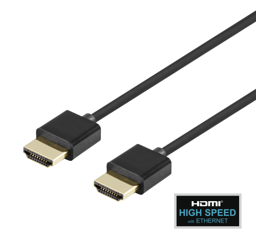 Ultra-thin HDMI Cable, 4K UHD, 2m, Black