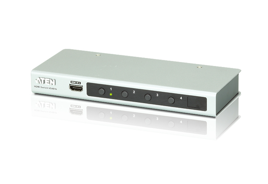 Professional HDMI Switch With Four Inputs To One Output, 1080p, UHD / 4K, Silver. ATEN VS481B Is A P