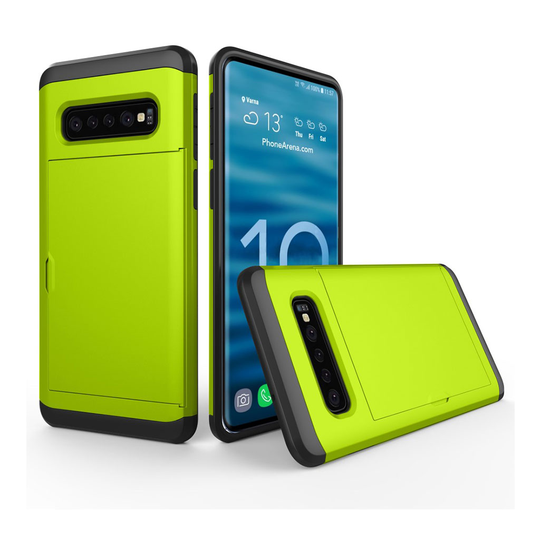 Samsung Galaxy S10 Plus korttipaikallinen hybrid Suojakotelo - Vihreä