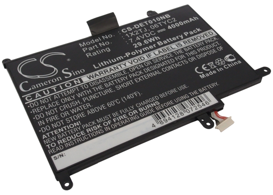 Dell Latitude ST Latitude ST-LST01 akku 4000mAh / 29.6Wh mAh - Musta