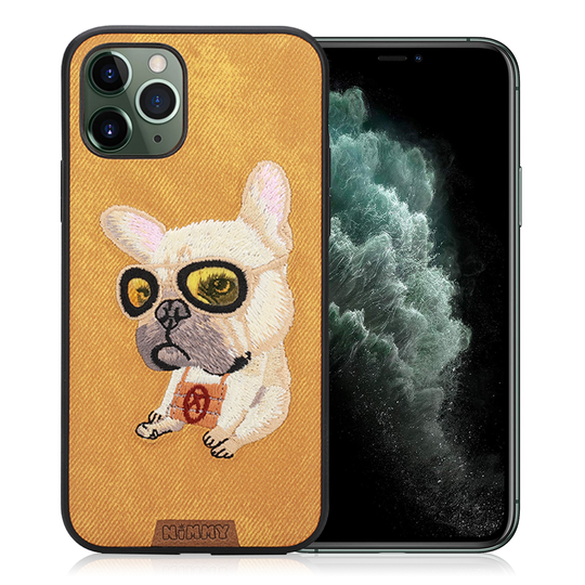 Nimmy Cute Pet iPhone 11 Pro Max Embroidered Cover - Yellow