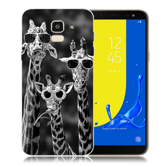 Samsung Galaxy J6 (2018) Kuviollinen Printattu Pehmeä Muovi Takasuoja Kuori - Hauskat Kirahvit