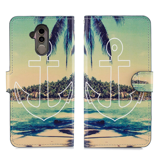 Huawei Mate 20 Lite kuviollinen synteetti nahkainen lompakko suojakotelo magneetti lukolla - Ranta Ja Ankkuri