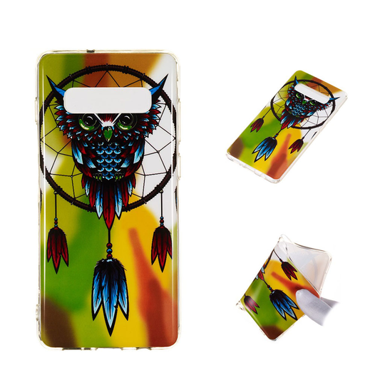 Samsung Galaxy S10 Plus kirkkaasti hohtava kuosi Suojakotelo - Pöllö Unisieppari