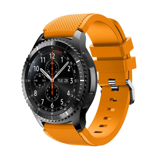 Samsung Gear S3 Trendikäs Joustava Silikoni Kellon Ranneke - Oranssi