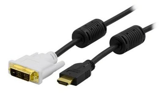 HDMI - DVI-kaapeli, 19-pin Uros-DVI-D Single Link 19-pin Uros, Kullatut Liittimet, Kuparijohtimet, M