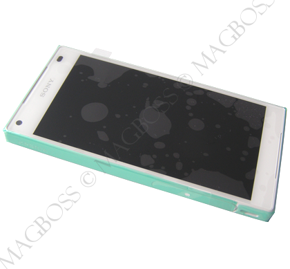 Etupaneeli kosketuspaneelilla ja LCD näytöllä Sony E5803 / E5823 Xperia Z5 Compact - Valkoinen (Alkuperäinen)