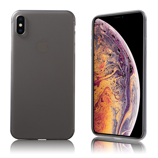 iPhone Xs Max erittäin ohut kova muovinen takasuojakuori - Vaalean Harmaa