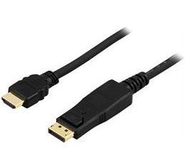 DisplayPort - HDMI Monitorikaapeli, ääni Mukana, 20-pin Uros - 19-pin Uros, Kullatut Liittimet, Ku
