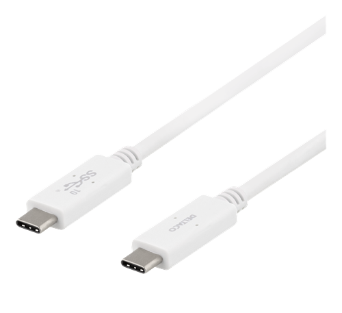 USB-C-kaapeli, 1 M, USB 3.1 Gen 2, E-Marker, 100 W, 5 A, Valkoinen