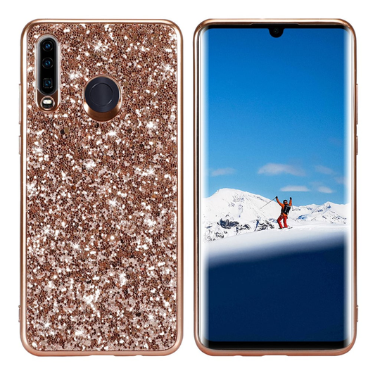 Glitter Huawei P30 Lite kuoret - Ruusukulta