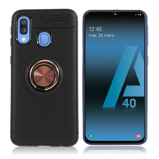 Samsung Galaxy A40 finger ring case - Black / Rose Gold