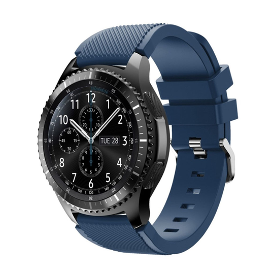 Samsung Gear S3 Trendikäs Joustava Silikoni Kellon Ranneke - Tummansininen