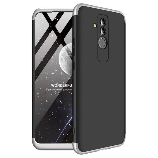Huawei Mate 20 Lite GKK 3 palainen matta pintainen kova muovinen takasuoja kuori - Hopea/ Musta